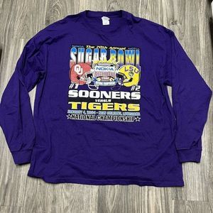 Vtg LSU Tigers 2004 Nokia Sugar Bowl National Champion Shirt Oklahoma Sooner XXL